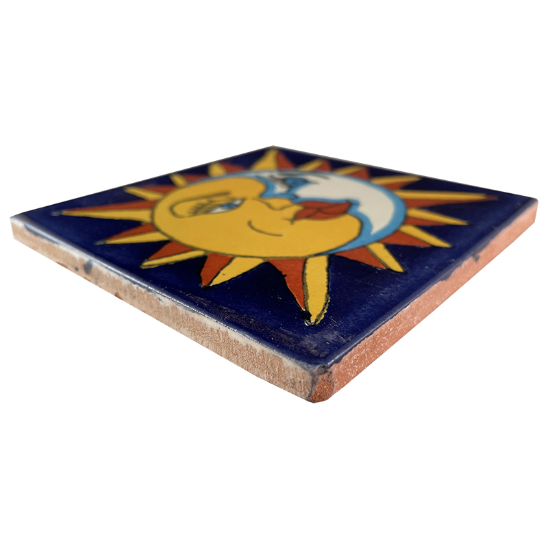 TalaMex Sun and Moon Talavera Mexican Tile Close-Up