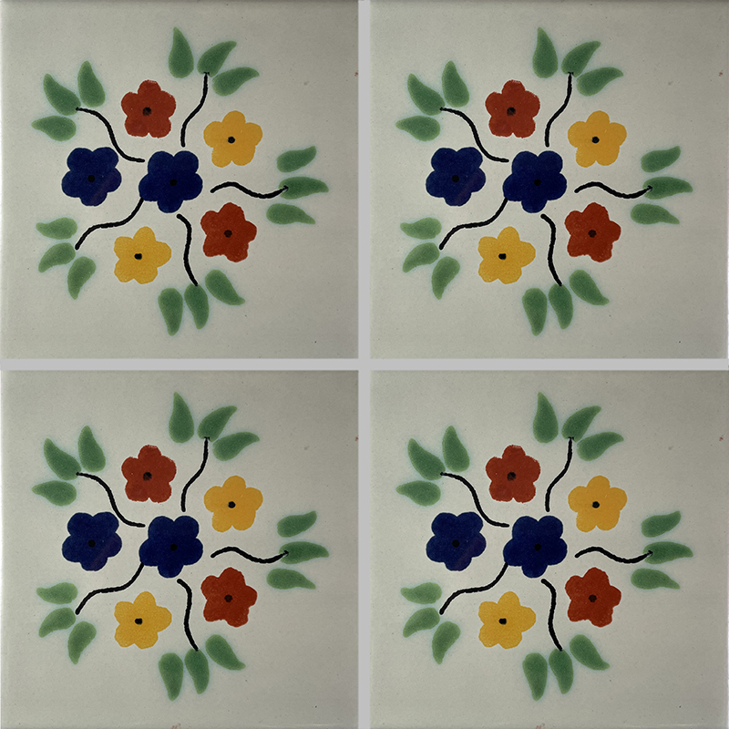 TalaMex Bouquet Talavera Mexican Tile Details