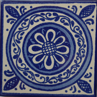 TalaMex Blue Target Talavera Mexican Tile