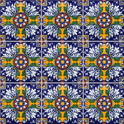 TalaMex Aldeno Talavera Mexican Tile Close-Up