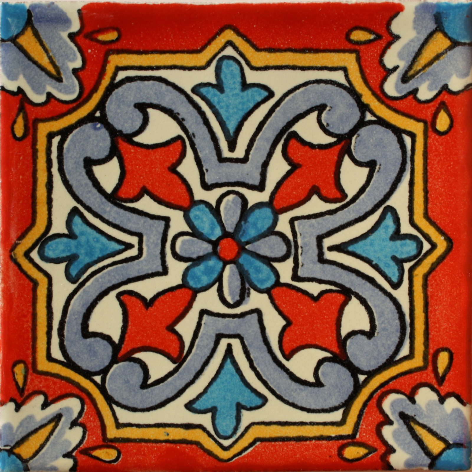 TalaMex Red Picota Talavera Mexican Tile