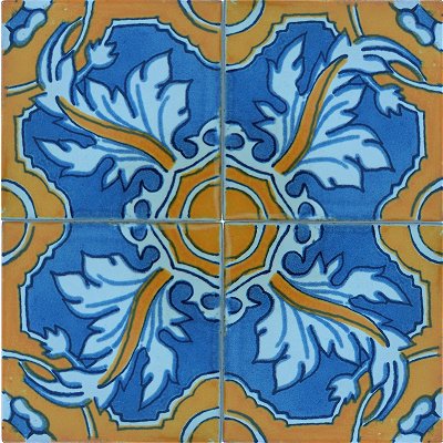Portuguese Talavera Mexican Tile Close-Up