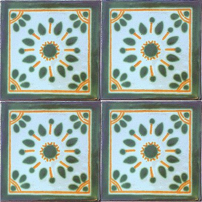 Garden Talavera Mexican Tile Close-Up