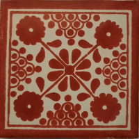 TalaMex Red Damasco Talavera Mexican Tile