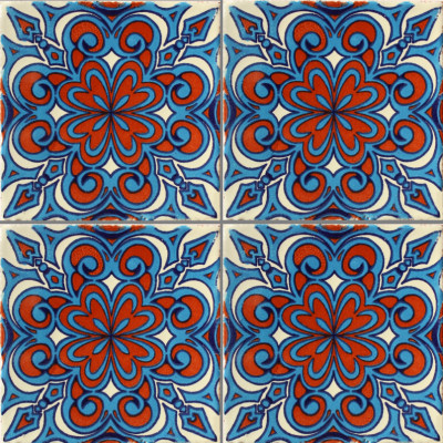 TalaMex Rosales Talavera Mexican Tile Close-Up