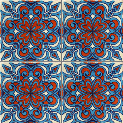 TalaMex Rosales Talavera Mexican Tile Close-Up