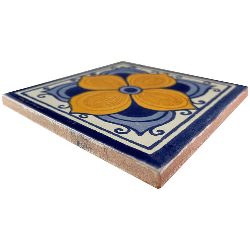 TalaMex Marigold Talavera Mexican Tile Close-Up