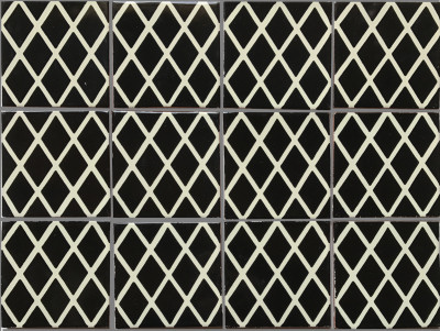 TalaMex Black Diamonds Talavera Mexican Tile Close-Up