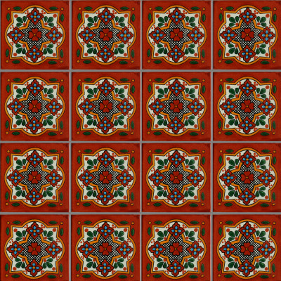 TalaMex Tepupa Talavera Mexican Tile Close-Up