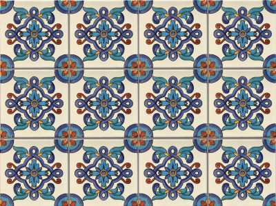 TalaMex Cordoba Talavera Mexican Tile Close-Up