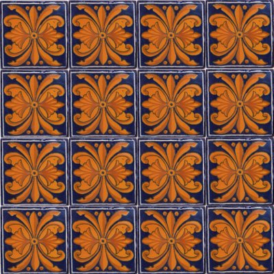 TalaMex Monarca Talavera Mexican Tile Close-Up