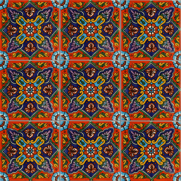 TalaMex Taretan Talavera Mexican Tile Close-Up