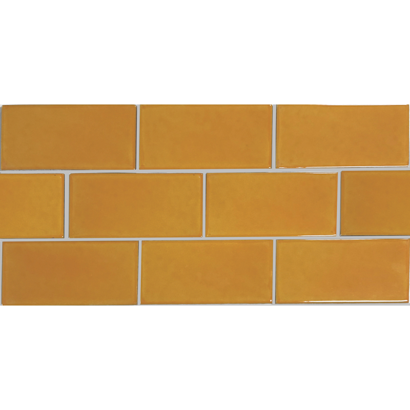 TalaMex Yellow Subway Talavera Tile Close-Up