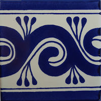 TalaMex Caracol Azul Talavera Mexican Tile