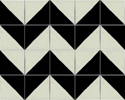 TalaMex Black Harlequin Talavera Mexican Tile Close-Up