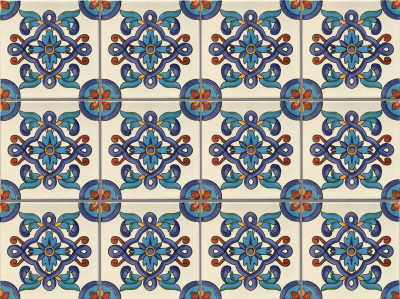 TalaMex Cordoba Talavera Mexican Tile Close-Up