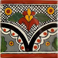 TalaMex Black Arc Talavera Mexican Tile