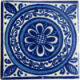 Blue Target Mexican Tile Magnet