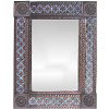 TalaMex Medium Brown Gerona Tile Talavera Tin Mirror