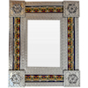 TalaMex Small Silver Greca C Mexican Tile Mirror