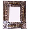 TalaMex Small Brown Greca C Mexican Tile Mirror