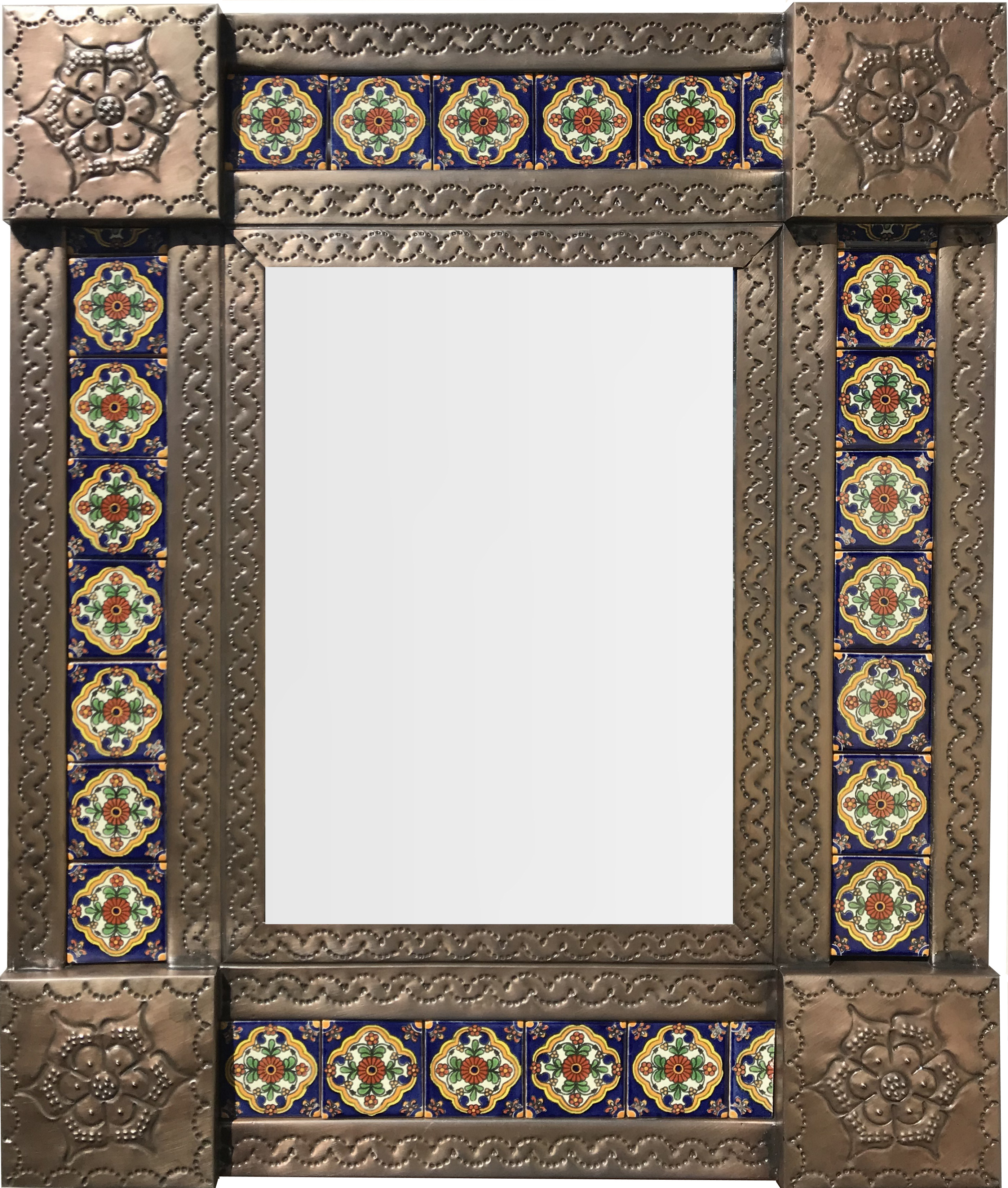 Small Brown Zarza Tile Mexican Mirror