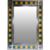 TalaMex Green/Yellow Tile Talavera Tin Mirror