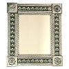 TalaMex Medium Silver Three-lily Tile Mexican Mirror