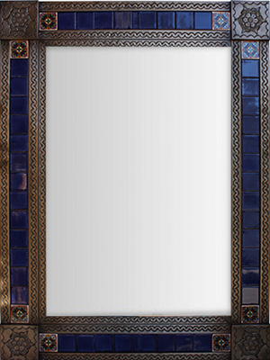 Cielo Large Brown Tile Mexican Mirror Cielo Large Brown Tile Mexican Mirror