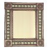 Post Small Brown Three-Lily Tile Mexican Mirror