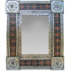 TalaMex Small Silver Granada Tile Talavera Tin Mirror
