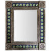 TalaMex Medium Brown Three-Lily Mexican Talavera Tile Mirror