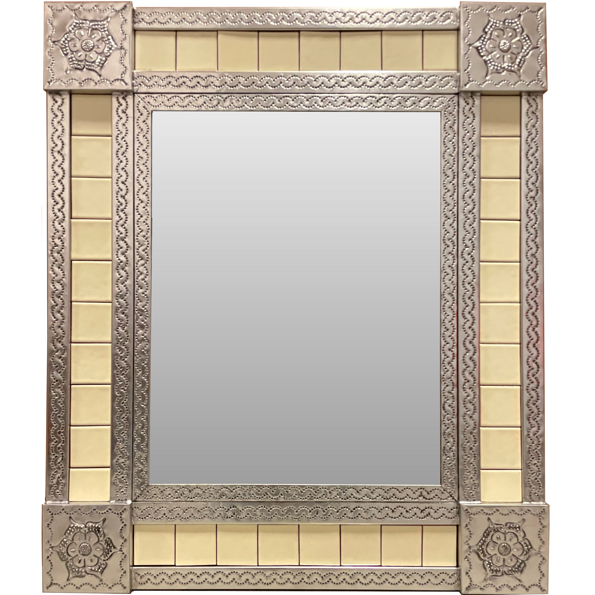 Medium Silver Mexican Tile Mexican Mirror