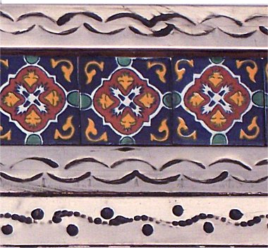 TalaMex Medium Silver Granada Tile Mexican Mirror Close-Up