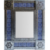 TalaMex Small Silver Target Tile Mexican Mirror