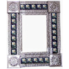 TalaMex Small Silver Lily Tile Talavera Tin Mirror