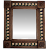 TalaMex Medium Brown Lily Tile Talavera Tin Mirror