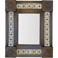 Small Brown Valencia Tile Mexican Mirror