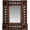 Small Brown Lily Tile Talavera Tin Mirror