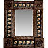 TalaMex Small Brown Lily Tile Talavera Tin Mirror