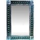 TalaMex Big Silver 3-Lily Tile Talavera Tin Mirror