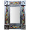 TalaMex Small Silver Medallion Tile Mexican Mirror