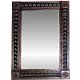 TalaMex Big Brown Three-lily Tile Talavera Tin Mirror