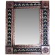 TalaMex Medium Brown Three-lily Tile Talavera Tin Mirror