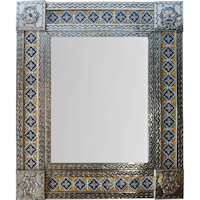 TalaMex Medium Silver Guadalajara Tile Mexican Mirror