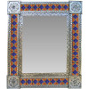 TalaMex Medium Silver Granada Tile Mexican Tin Mirror