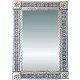 TalaMex Big Silver Escudo Talavera Tile Tin Mirror