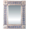 TalaMex Medium Silver Escudo Talavera Tile Tin Mirror