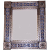 TalaMex Medium Brown Escudo Talavera Tile Tin Mirror