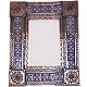 TalaMex Small Brown Escudo Talavera Tile Tin Mirror